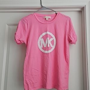 Michael Kors Women's Pink & White Tee Size Medium